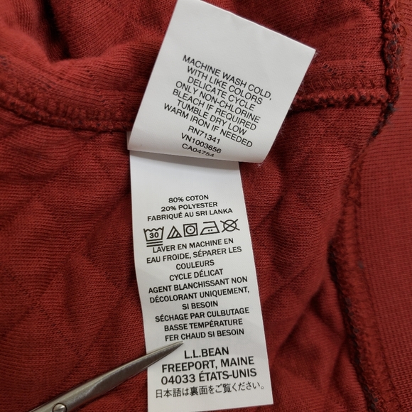L.L Bean Mens XL Regular Quilted Mockneck Sweatshirt - Picture 11 of 11